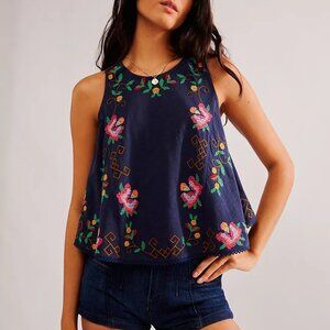 Free People Fun And Flirty Embroidered Top - EUC